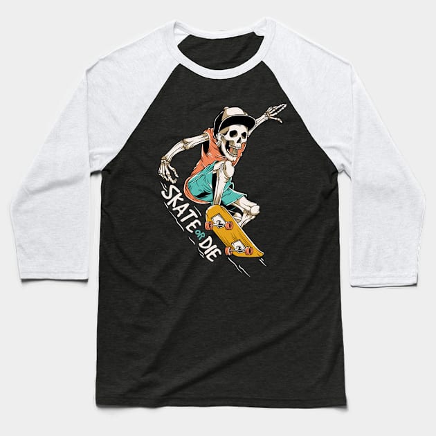 skateboard illustration Baseball T-Shirt by Pen of God Studio